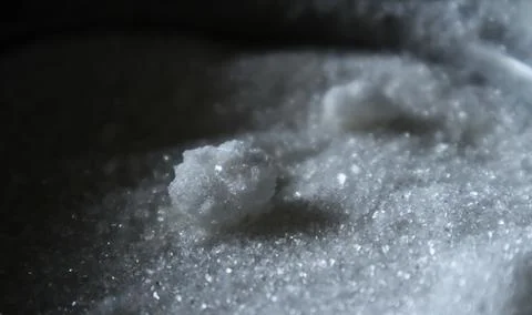 Closeup sugar, macro background image Stock Photos