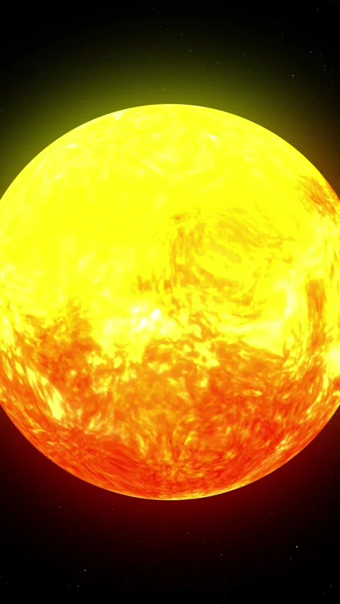 Closeup sun view from space vertical volcanoes erupting over sun surface ve.. Stock Footage 292206939