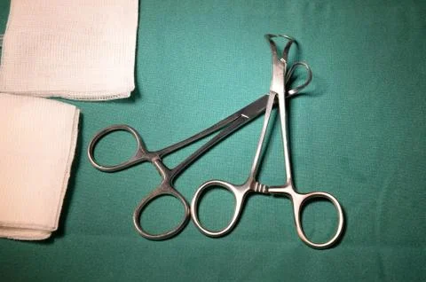 Closeup of surgical tools Foto stock