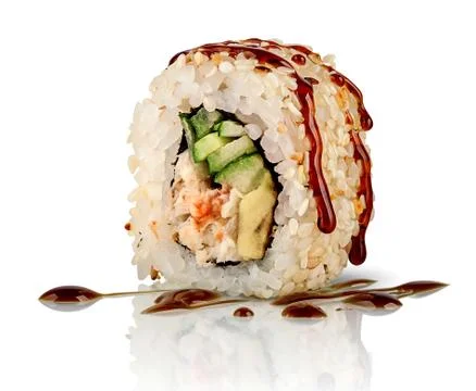 Closeup sushi roll california Stock Photos