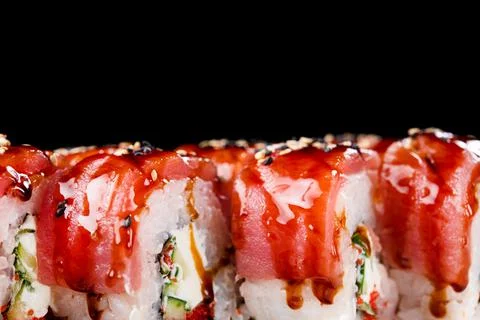 Closeup of sushi rolls Stock Photos