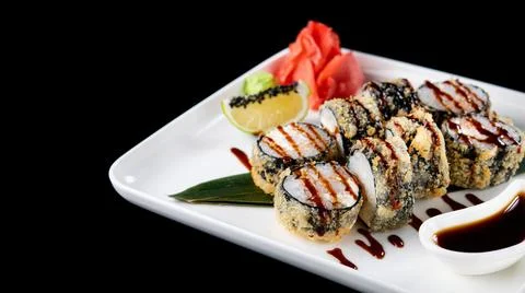 Closeup of sushi rolls Stock Photos