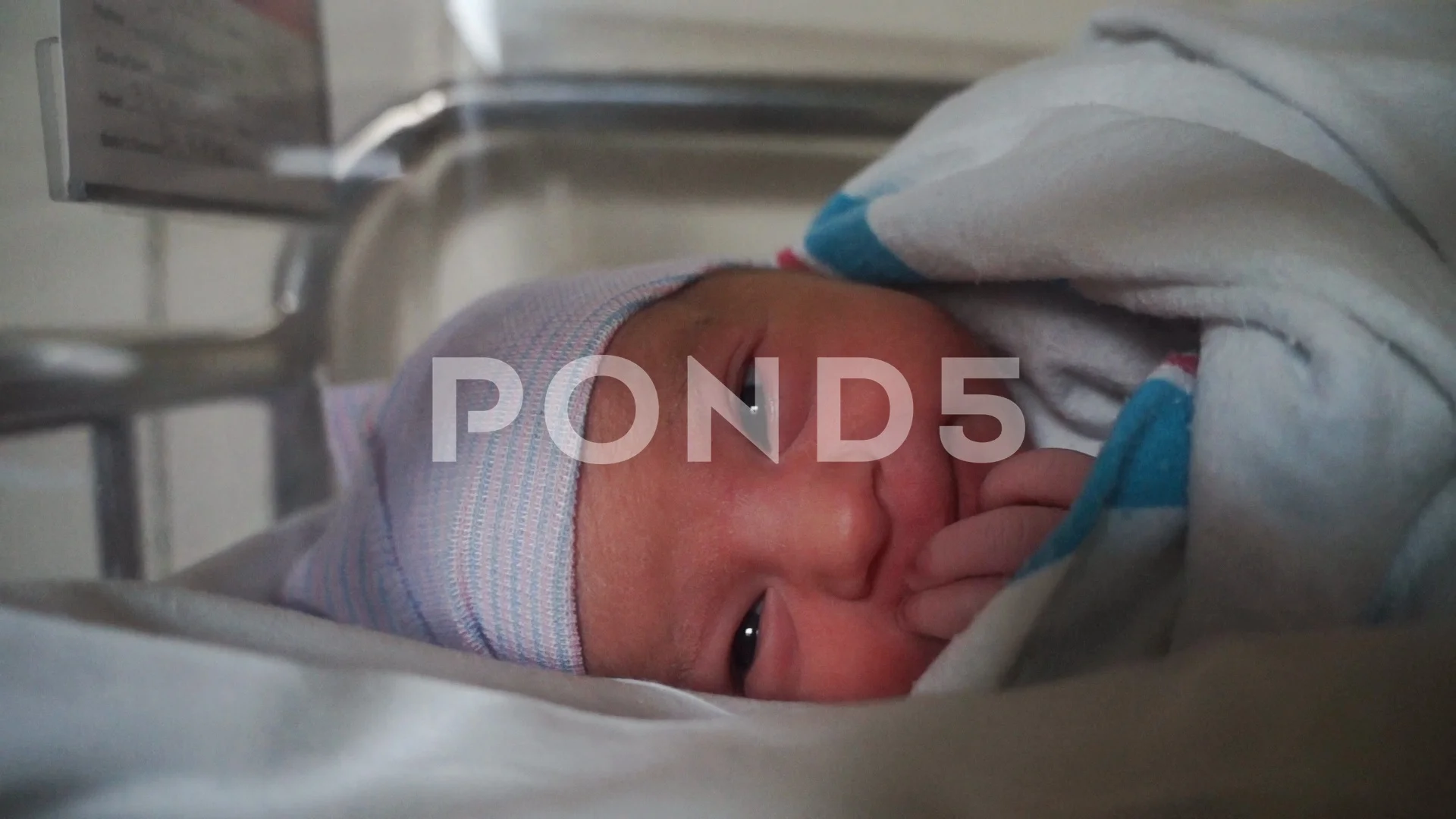 New born baby boy swaddled immediately a, Stock Video