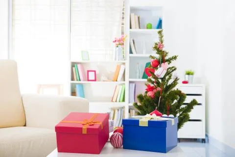 Closeup on table  christmas decorations Stock Photos