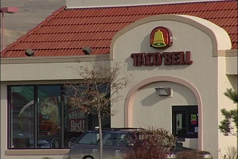 Closeup of Taco Bell Restaurant Stock Footage 121605692
