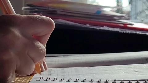 Closeup of a teacher correcting homework. Stock Footage 169395732