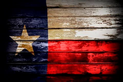 Closeup of Texas flag on boards Stock Photos