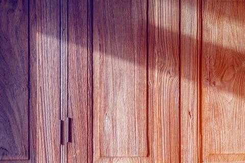 Closeup texture and background of old wooden door Stock Photos