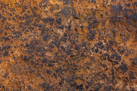 Closeup texture and full-frame background of flat rusted iron surface Stock Photos