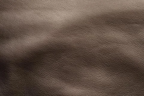 Closeup texture full grain gray brown leather Stock Photos
