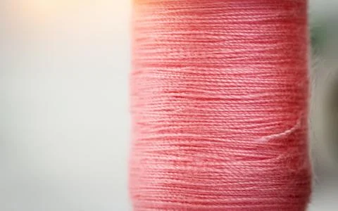 Closeup the texture of pink thread on background,needlework,craft,sewing and  Foto stock