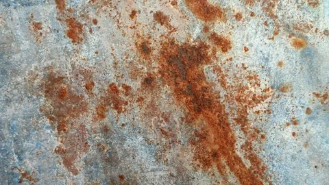 Closeup texture of rusty blue painted metal sheet Stock Footage 326177314