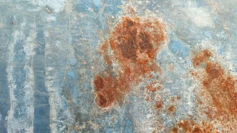 Closeup texture of rusty blue painted metal sheet 스톡 동영상 326177318