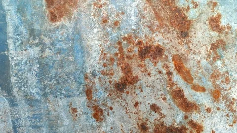 Closeup texture of rusty blue painted metal sheet 스톡 동영상 326177319