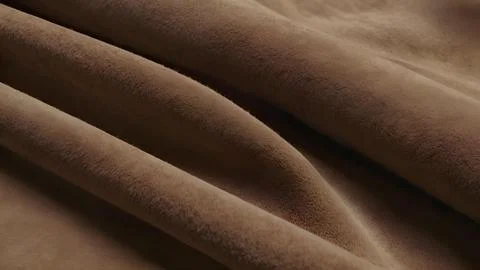 Closeup Texture of Smooth Light Brown Suede Fabric Stock Photos