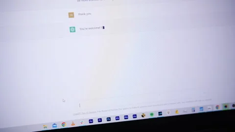 Closeup of thanking AI chat bot Stock Footage 227021679