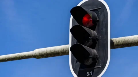 Closeup timelapse of a traffic light during day 库存影片 139442009