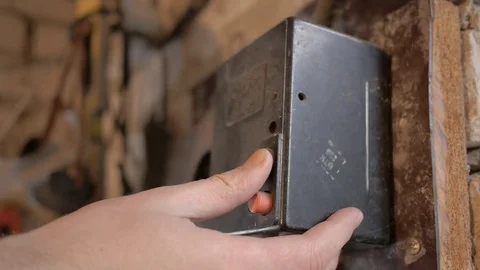 Closeup toggle switch to position on and off. Stock Footage 73337337