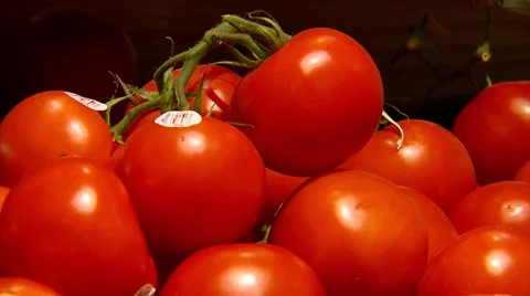 Closeup of Tomatoes in Supermarket Video stock 41967260