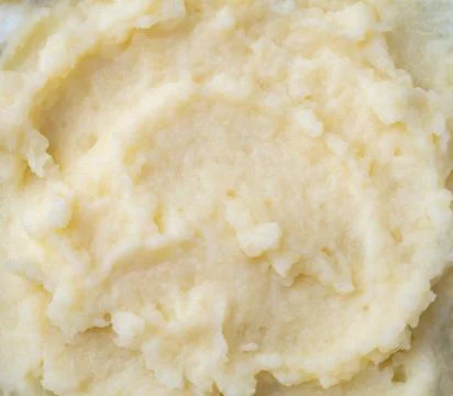 Closeup, top view of mashed potatoes Stock Photos