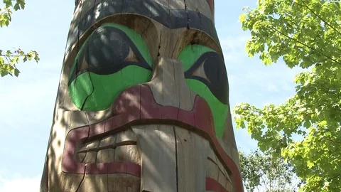 Closeup of totem pole Stock Footage 75239810