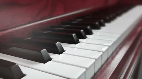 Closeup Tracking View of Piano Keys - 4K Vídeo Stock 41235729