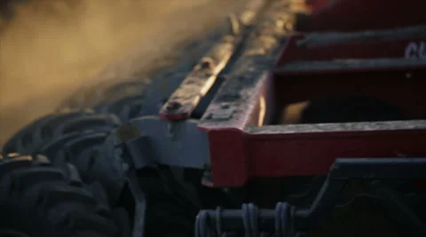 Closeup of tractor working in the grain fields in slow motion 動画素材 40243215