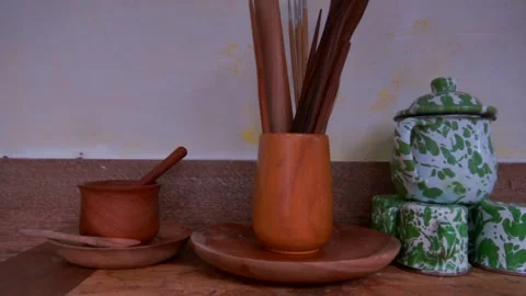 Closeup traditional vintage stuff Stock Footage 228458844