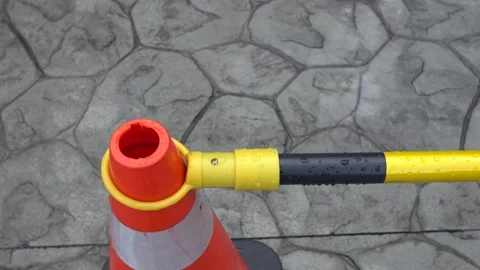 Closeup of traffic cones on the road. Video stock 172566132