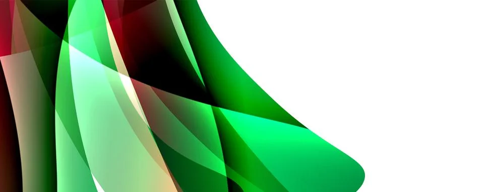 Closeup of a triangle patterned green and red flag on white background Stock Illustration