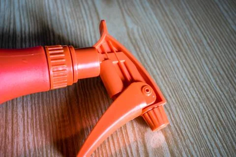 Closeup of trigger of a spray bottle Stock Photos