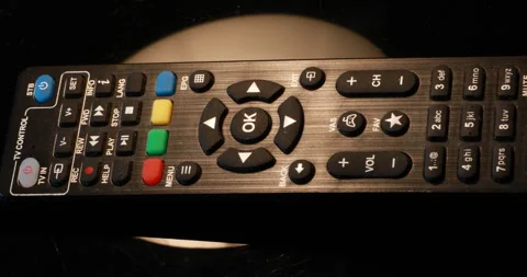 Closeup of a tv remote Stock Footage 260028216