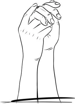 Closeup of two hands holding each other. Concept romance supports love Stock Illustration