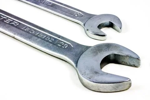 Closeup of two wrenches Stock Photos
