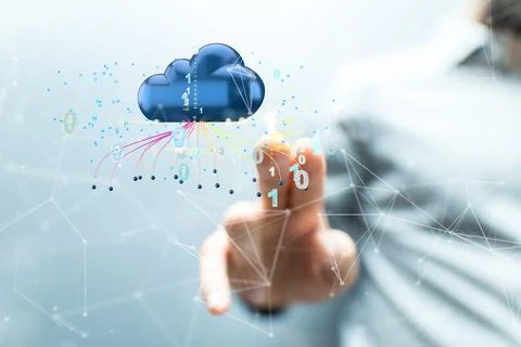 Closeup of a Ui of Cloud Computing Technology Internet Storage Network Concept Stock Photos