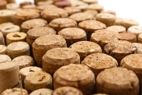 Closeup of used wine corks Stock Photos