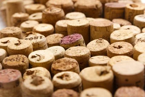 Closeup of used wine corks 스톡 사진
