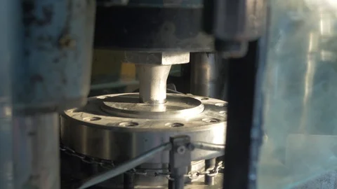 Closeup of an using cold forging machine Stock Footage 113461187