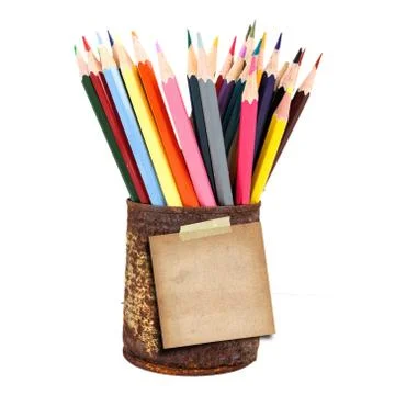 Closeup of various crayons Stock Photos