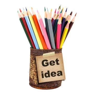 Closeup of various crayons Stock Photos