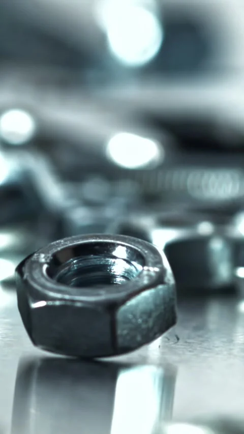 Closeup of various hardware components with artistic lighting effects Filmed on Stock Footage 335396351