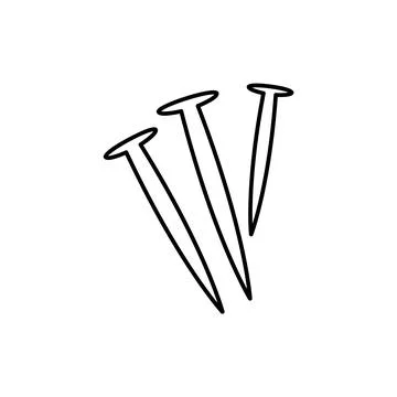 Closeup vector three big dirty rustic thorn. Monoline hand drawn icon religious 스톡 일러스트