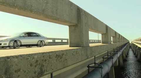 Closeup vehicles on a bridge 스톡 동영상 12614629