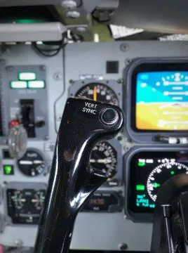 A closeup of Vert Sync black button located on the left handle of the right c Photos