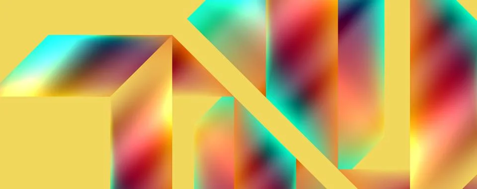 Closeup of a vibrant geometric pattern on yellow background Stock Illustration