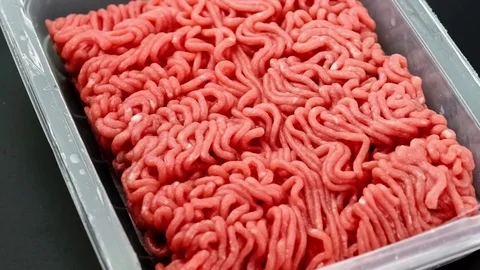 Closeup video of raw meat ingredient Stock Footage 83482737