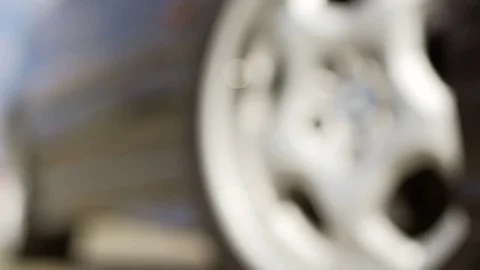 Closeup video shot of a wheel disc on a car Stock Footage 75332598