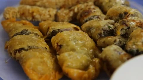 Closeup - vietnamese spring rolls Stock Footage 54204820