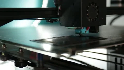 Closeup view of 3D printer work process Stock Footage 171232307
