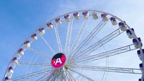 Closeup of The View Antwerp Ferris Wheel Stock Footage 276713990